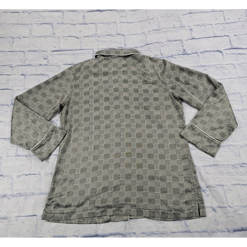 Lauren Ralph Lauren Pajama Top Womens M Black Glen Plaid Button Loungewear VTG - Picture 9 of 10